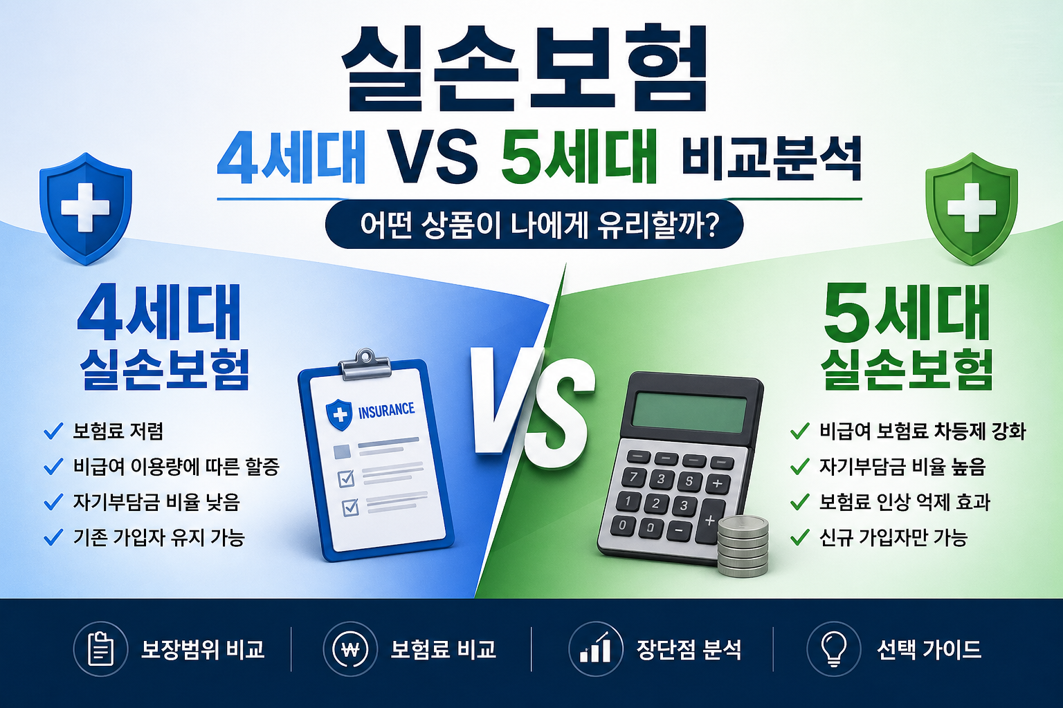 4세대 실손보험 vs 5세대 실손보험 뭐가 더 유리할까? 실제 선택 기준 공개
